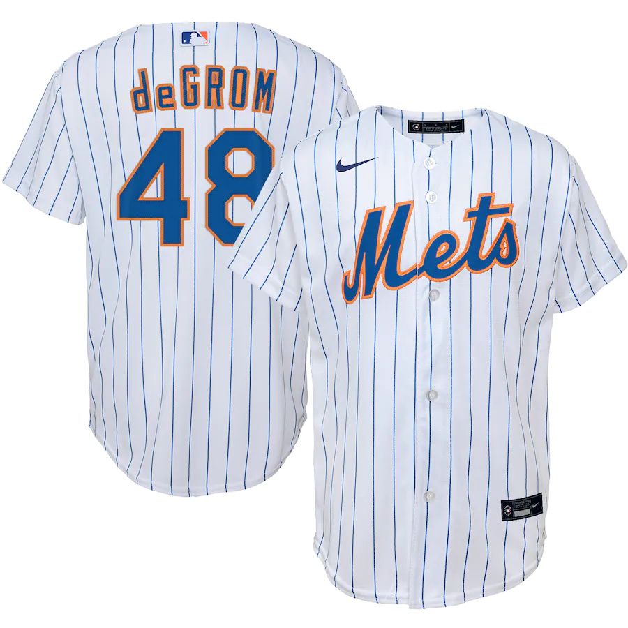 Youth New York Mets #48 Jacob deGrom Nike White Home Replica Player MLB Jerseys->youth mlb jersey->Youth Jersey
